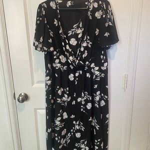 Elegant Black Floral Dress
